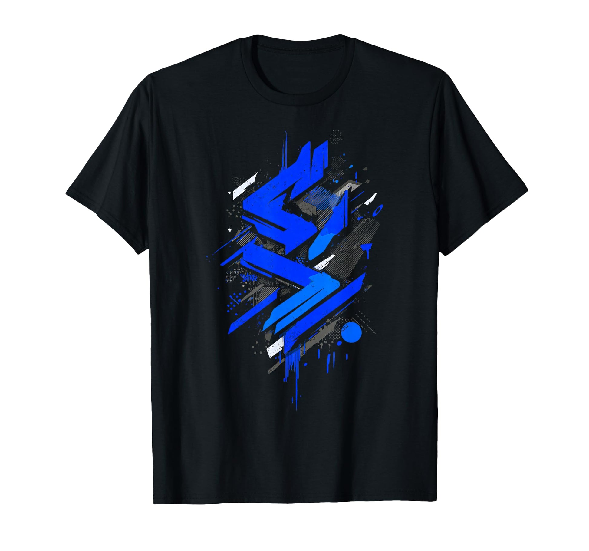 Blue Modern Geometric Graffiti Urban Paint T-Shirt - Unique Graphic Unisex - T-Shirt, Sweatshirt, Hoodie