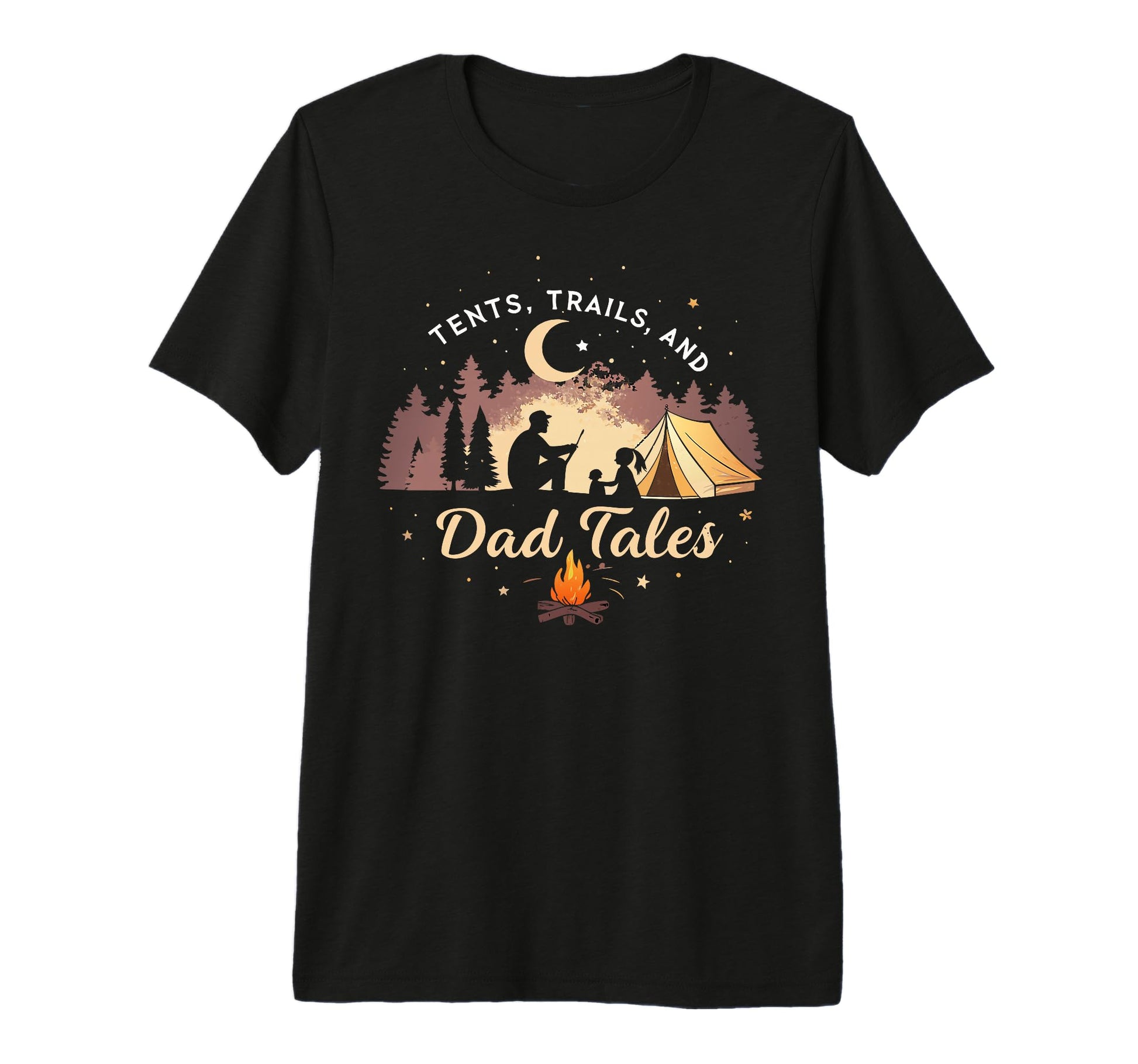 Tents Trails And Dad Tales Where T-Shirt - Custom Art Print Men Women - T-Shirt, Sweatshirt, Hoodie