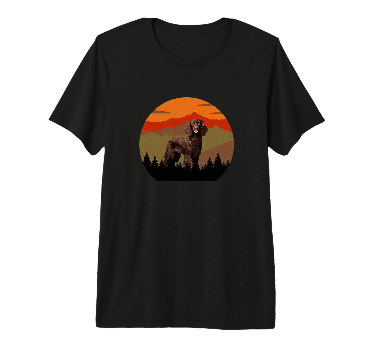 Boykin Dog Sunset Distressed Hiking T-Shirt - Streetwear Style for Adults - T-Shirt, Sweatshirt, Hoodie