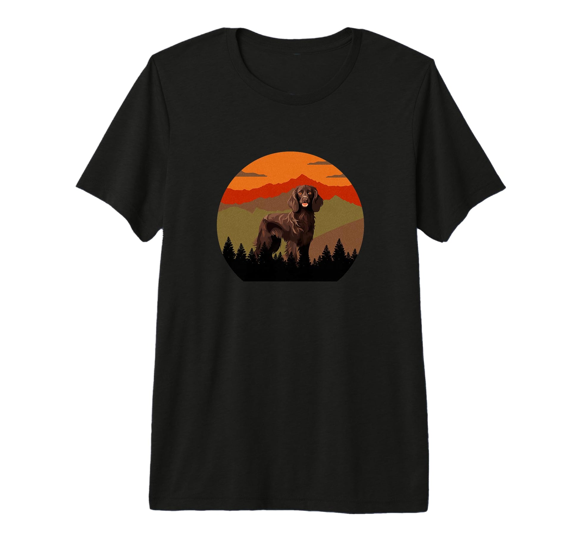 Boykin Dog Sunset Distressed Hiking T-Shirt - Streetwear Style for Adults - T-Shirt, Sweatshirt, Hoodie