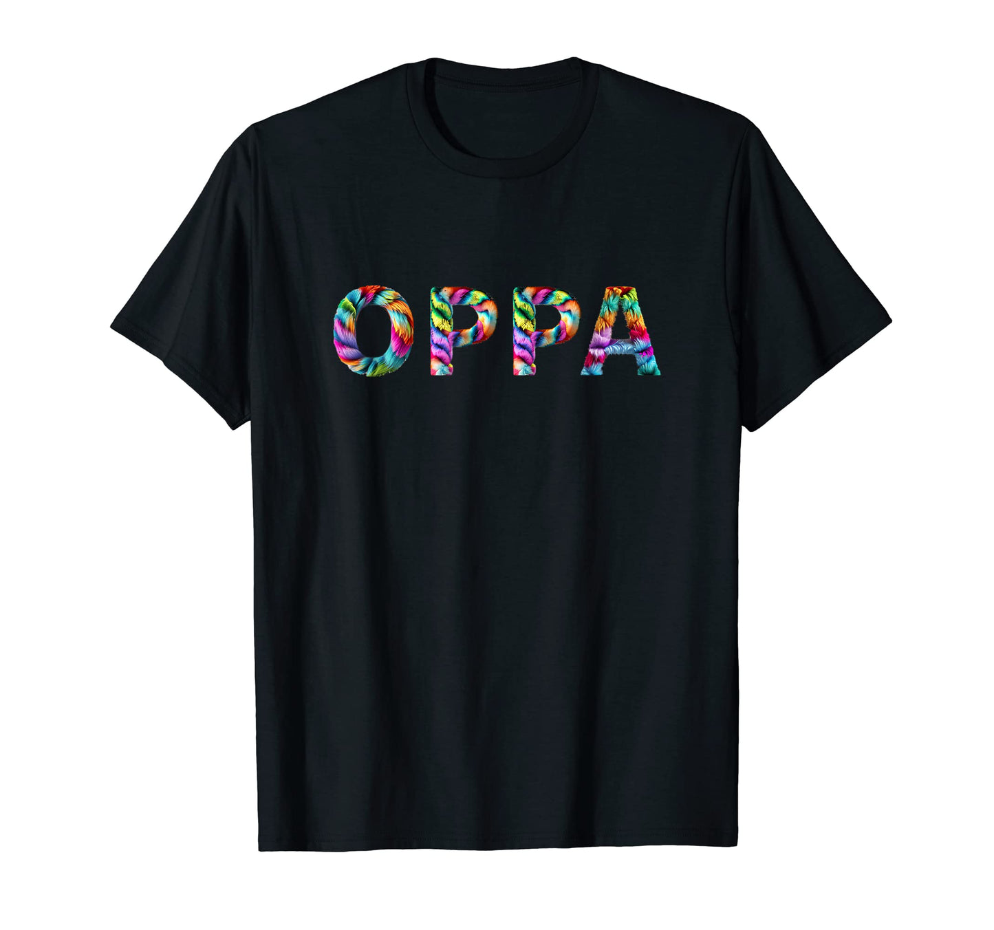 Oppa Korean Colorful Fur Font K Pop K T-Shirt - Fun Novelty Design Unisex - T-Shirt, Sweatshirt, Hoodie