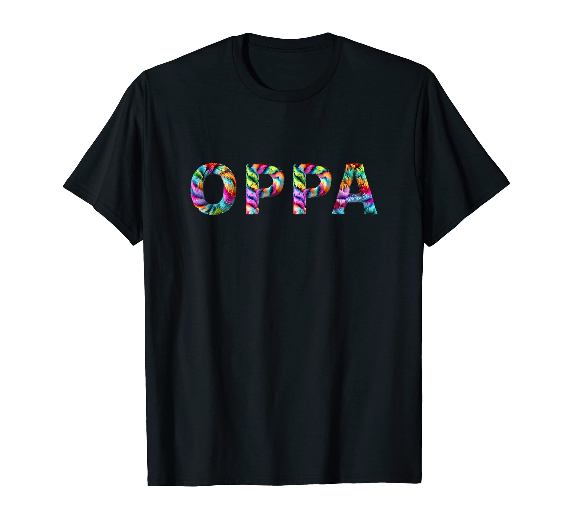 Oppa Korean Colorful Fur Font K Pop K T-Shirt - Fun Novelty Design Unisex - T-Shirt, Sweatshirt, Hoodie
