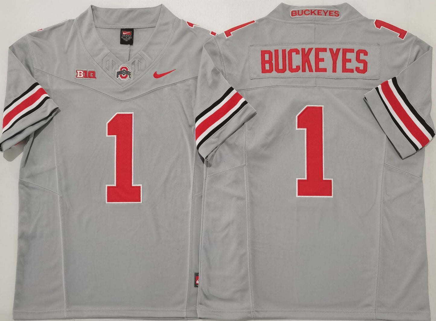 Men's Ohio State Buckeyes #1 Gray Player Jersey sports jersey product view 1