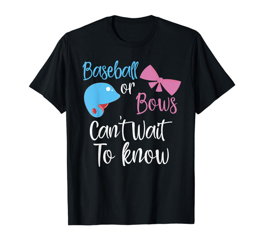Baseball Or Bows Gender Reveal Party T-Shirt - Trendy Graphic for Adults - T-Shirt, Sweatshirt, Hoodie