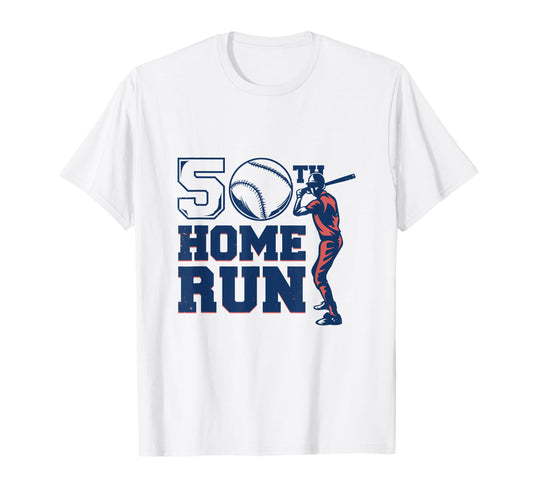 50 Birthday Baseball Dad Grandpa 50 T-Shirt - Minimalist Print Men Women - T-Shirt, Sweatshirt, Hoodie
