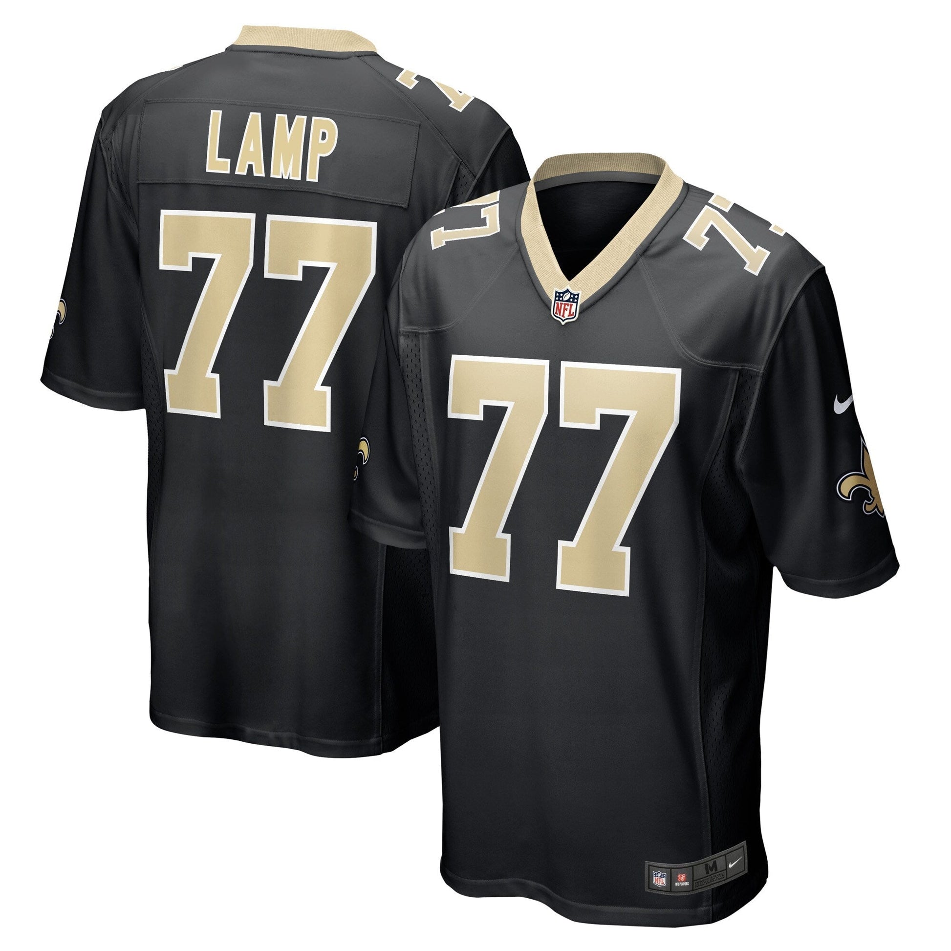 Forrest Lamp New Orleans Saints Game Jersey - Black football jersey product view 1