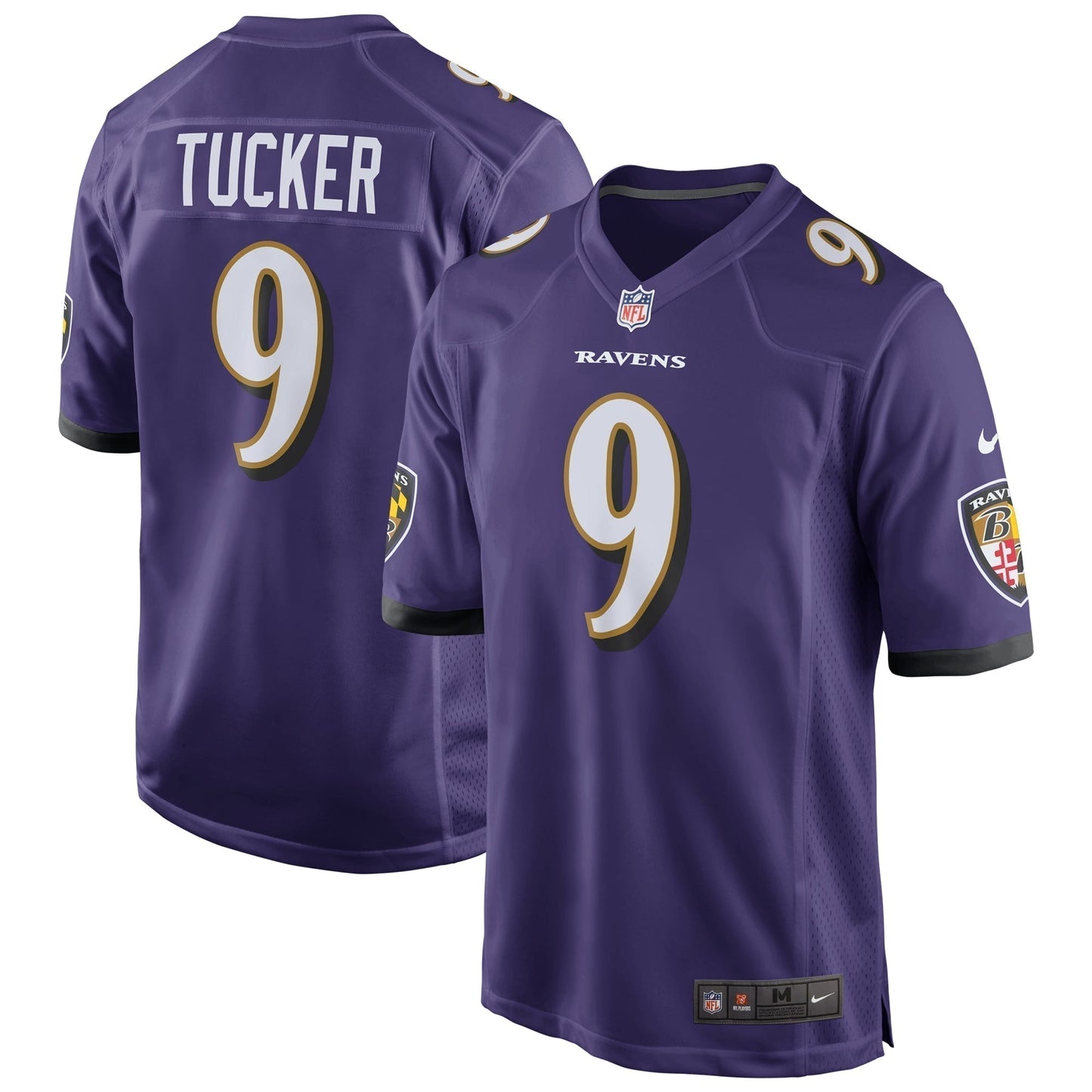 Justin Tucker Baltimore Ravens Game Jersey - Purple football jersey product view 1