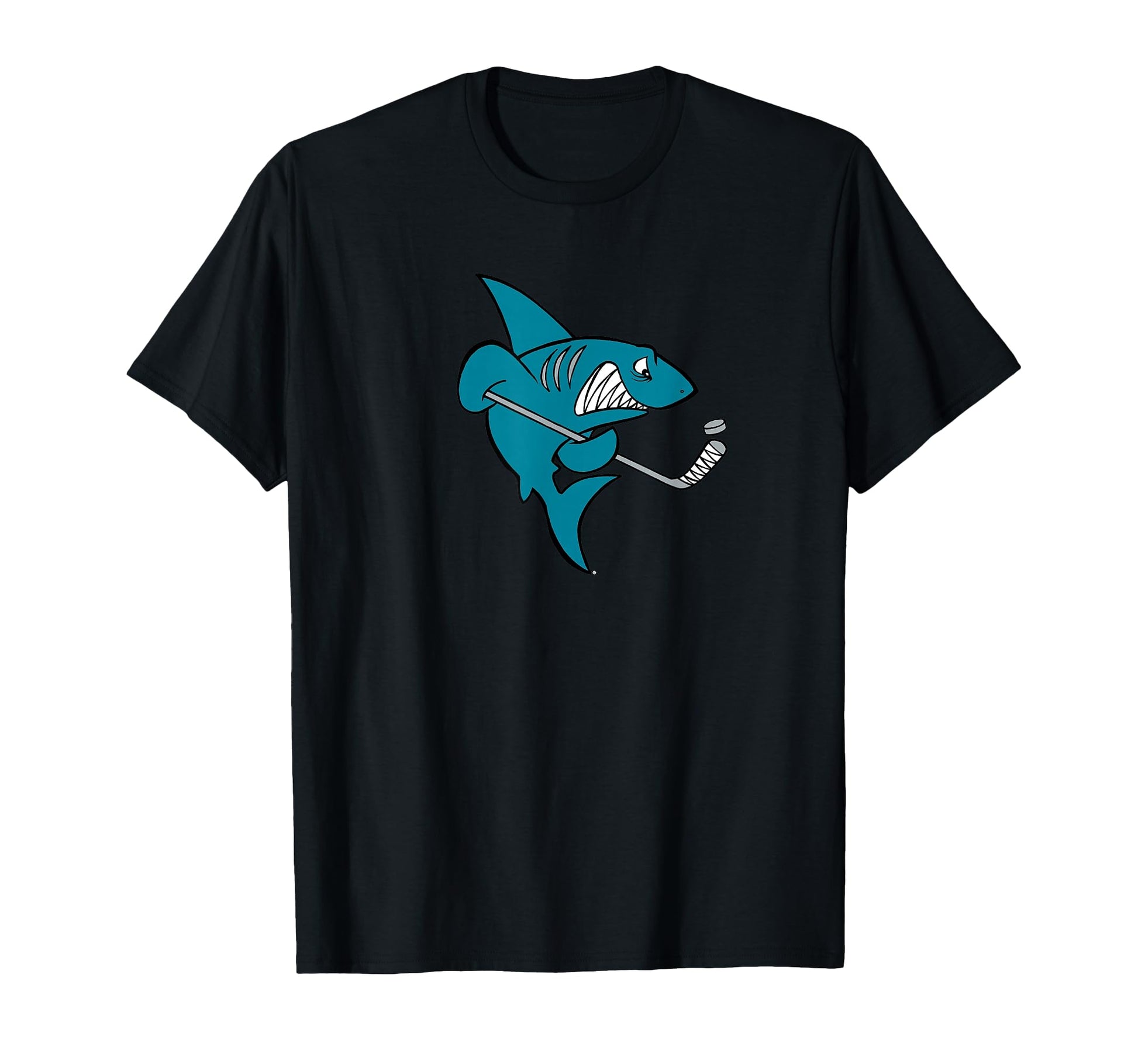 Ice Shark Playing Hockey T-Shirt - Fun Novelty Design for Adults - T-Shirt, Sweatshirt, Hoodie