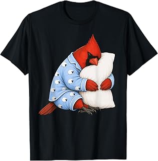 Cardinal Bird Sleeping in Cute Pajamas Sleep Birdwatcher T-Shirt Unisex T-shirt, Sweatshirt, Hoodie, Long Sleeve Tee - T-Shirt, Sweatshirt, Hoodie