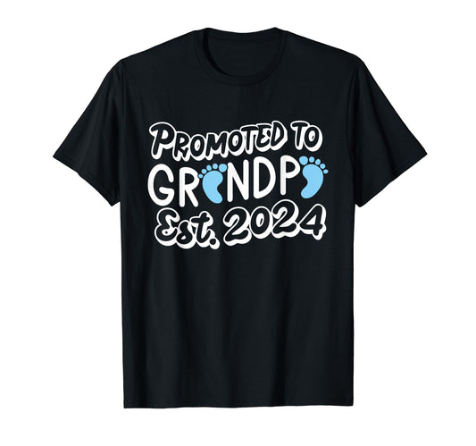 2024 Promoted To Grandpa Est Pregnancy T-Shirt - Unique Graphic Unisex - T-Shirt, Sweatshirt, Hoodie