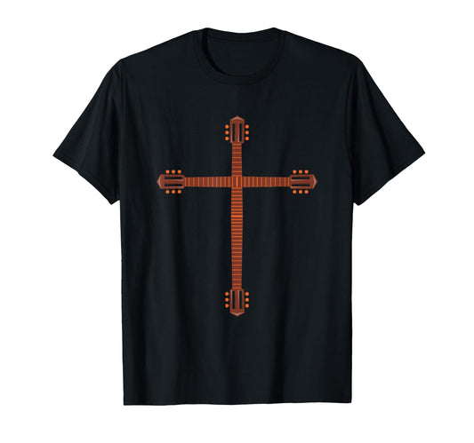 Acoustic Electric Guitar Cross T-Shirt - Fun Novelty Design Men Women - T-Shirt, Sweatshirt, Hoodie