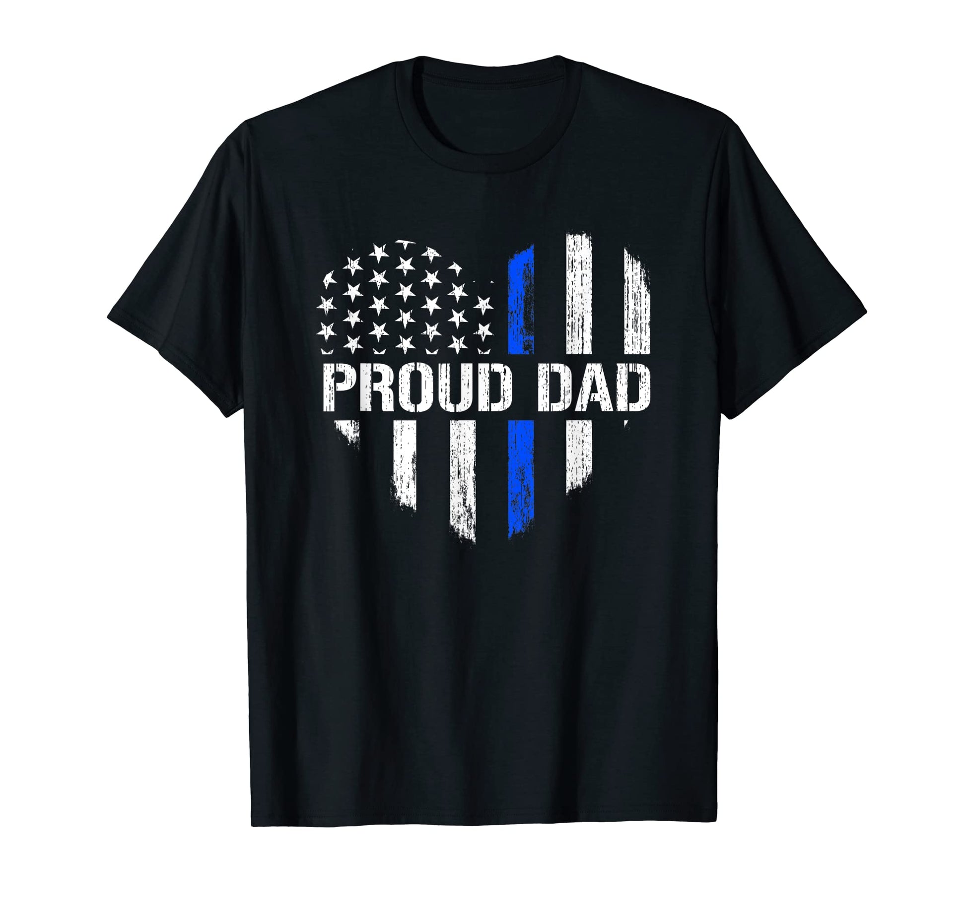 Thin Blue Line Us Flag Heart Proud T-Shirt - Custom Art Print for Adults - T-Shirt, Sweatshirt, Hoodie