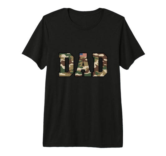 Camo Dad Military Inspired Fathers Day T-Shirt - Aesthetic Graphic Unisex - T-Shirt, Sweatshirt, Hoodie