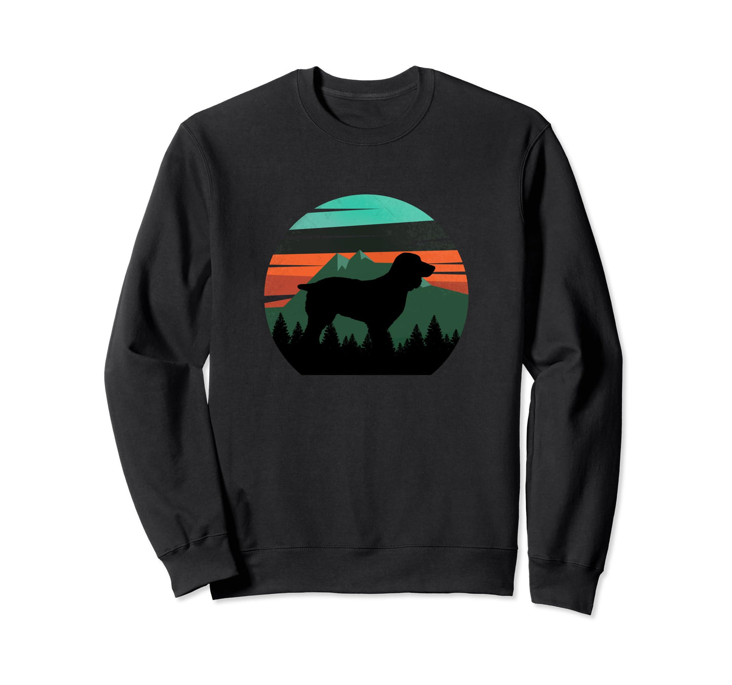 Boykin Dog Sunset Distressed Hiking Sweatshirt - Novelty Apparel Men Women - T-Shirt, Sweatshirt, Hoodie