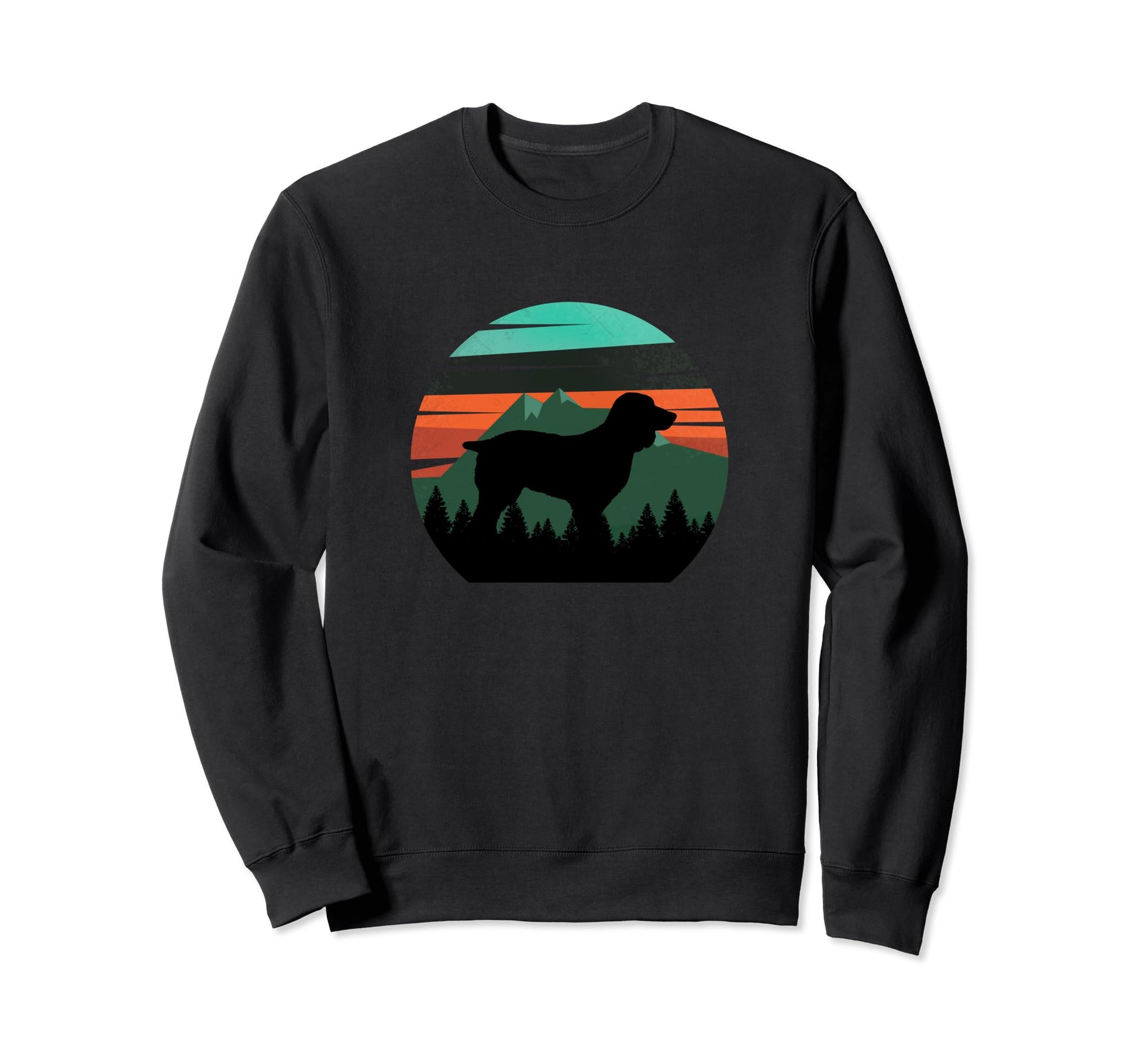 Boykin Dog Sunset Distressed Hiking Sweatshirt - Novelty Apparel Men Women - T-Shirt, Sweatshirt, Hoodie