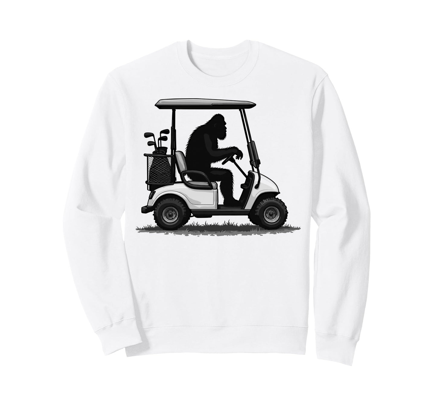 Golf Cart Sasquatch Players Golfer Sweatshirt - Graphic Print for Adults - T-Shirt, Sweatshirt, Hoodie