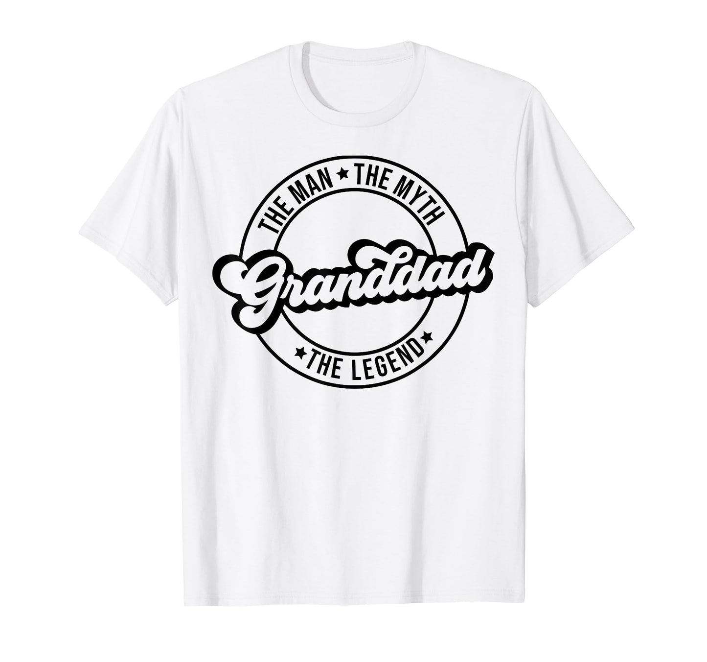 Granddad Myth Legend Dad Fathers Day T-Shirt - Custom Art Print for Adults - T-Shirt, Sweatshirt, Hoodie