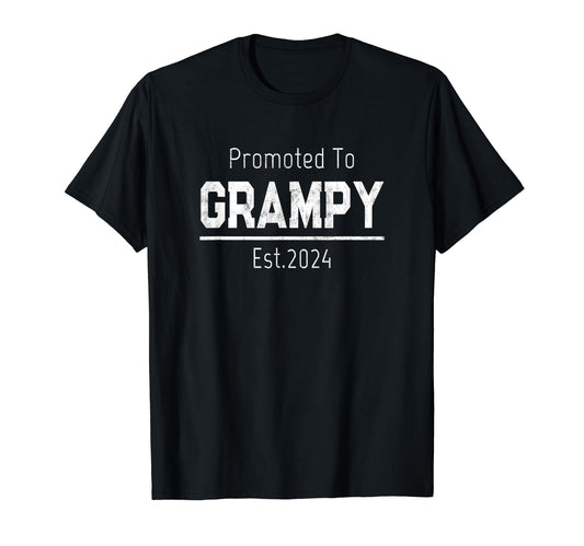 1St Time Grandpa Promoted To Grampy Est T-Shirt - Trendy Graphic Men Women - T-Shirt, Sweatshirt, Hoodie