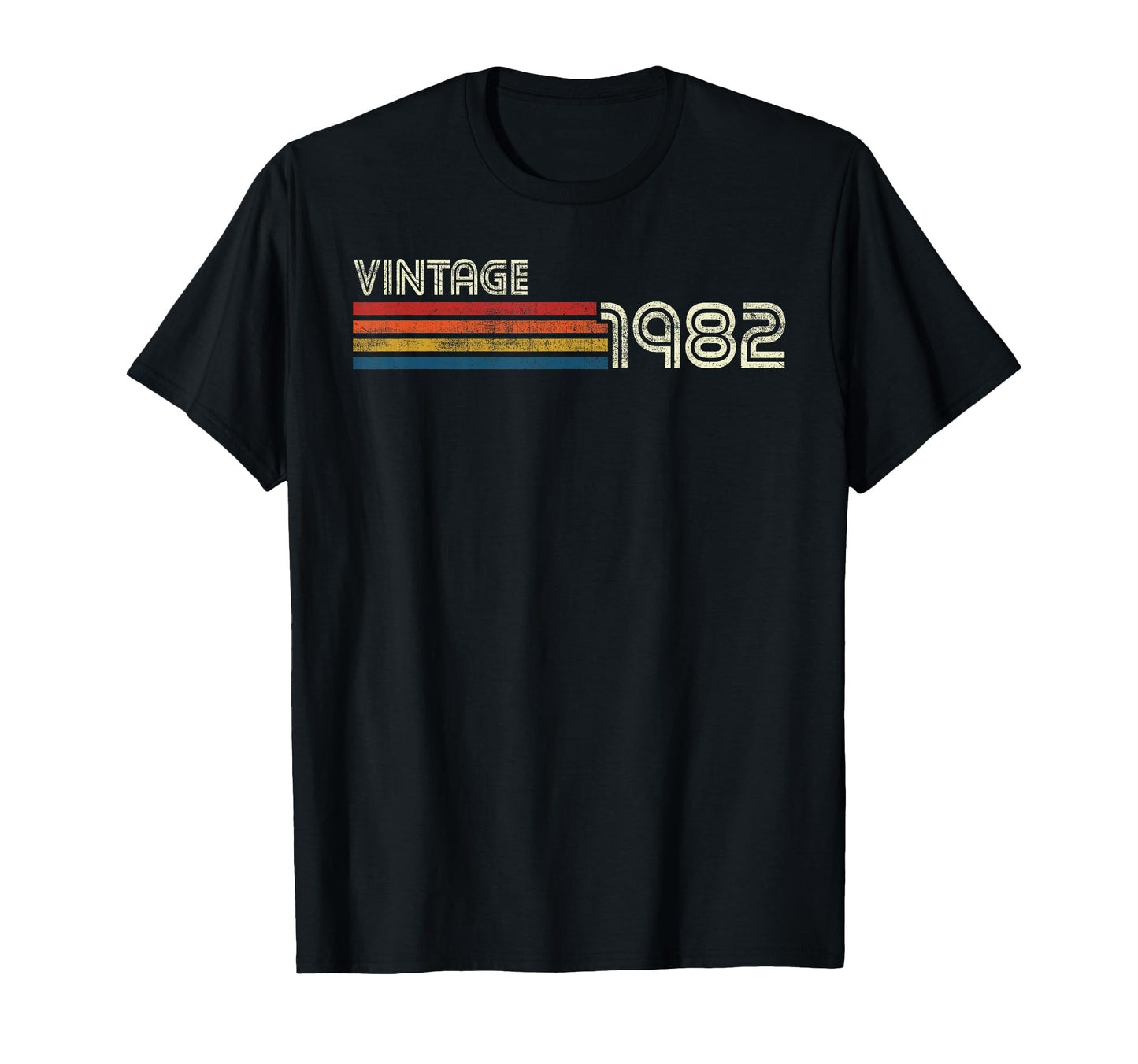 1982 Chest Stripe Birthday T-Shirt - Graphic Print for Adults - T-Shirt, Sweatshirt, Hoodie