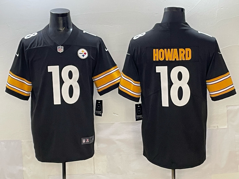 Men's Pittsburgh Steelers Will Howard #18 Black Team Game Jersey football jersey product view 1