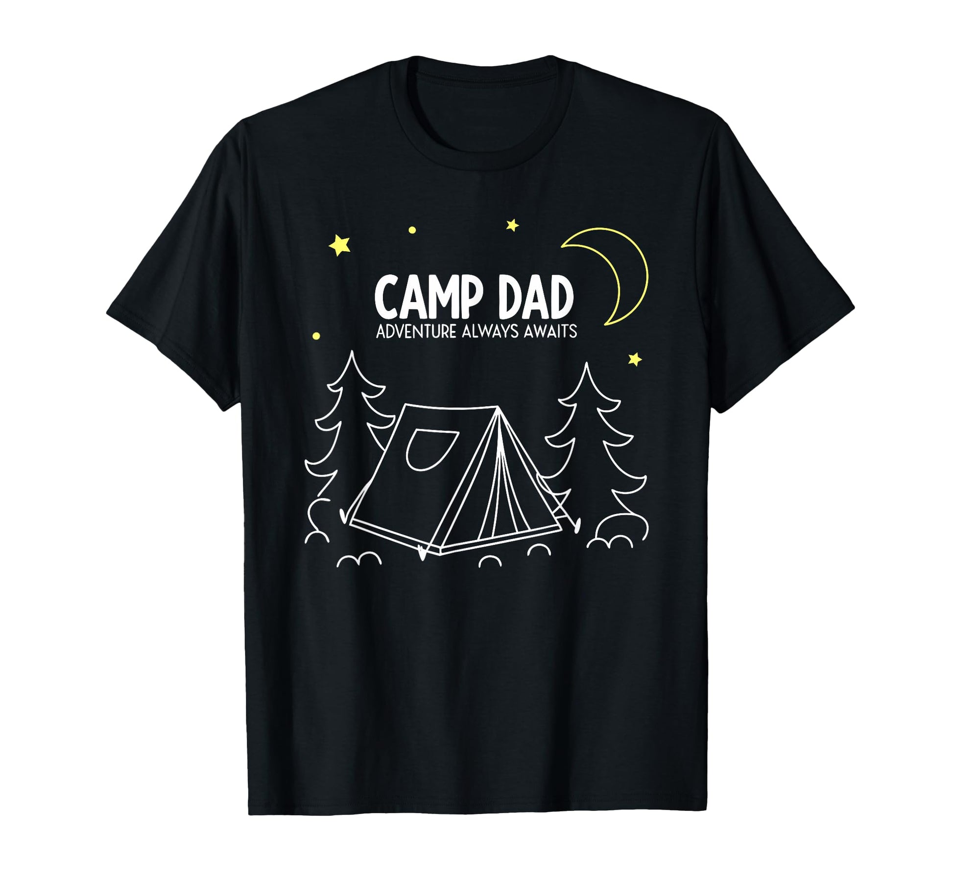 Fathers Day Camping Dad Adventure Awaits T-Shirt - Novelty Apparel Unisex - T-Shirt, Sweatshirt, Hoodie