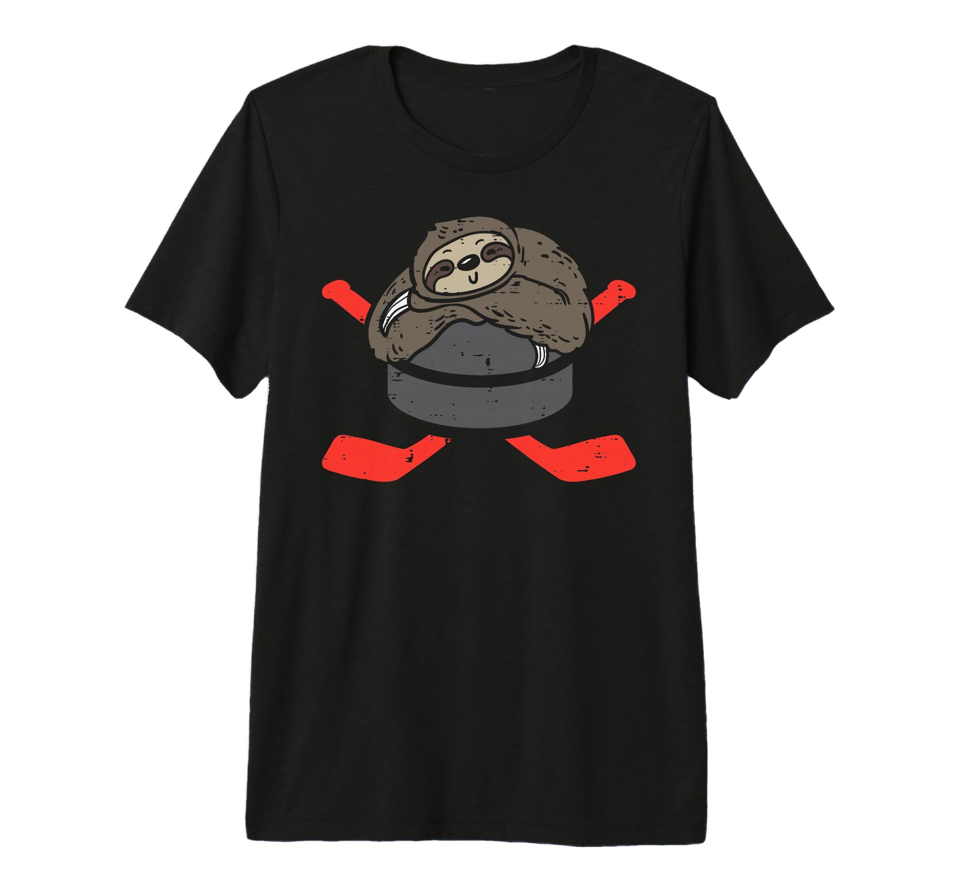Sloth Ice Hockey Animal Sports Player T-Shirt - Unique Graphic Men Women - T-Shirt, Sweatshirt, Hoodie