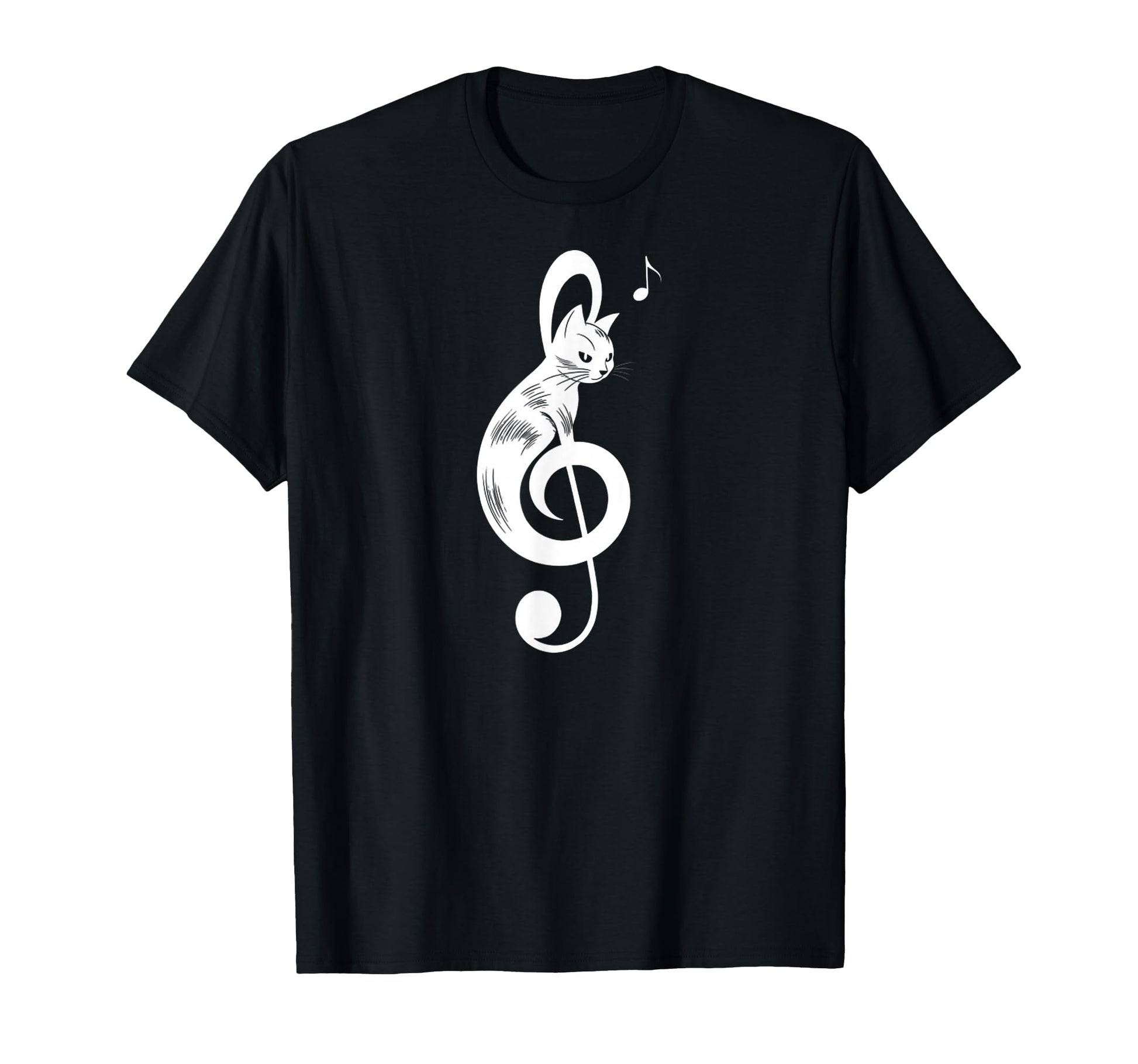 Treble Clef Black Cat Music Kitten T-Shirt - Streetwear Style Men Women - T-Shirt, Sweatshirt, Hoodie