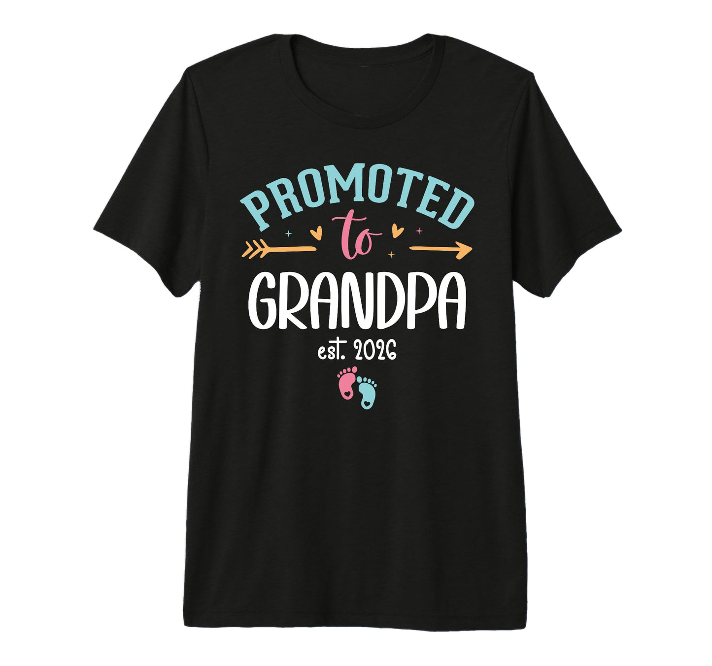 Mens Promoted To Grandpa Est 2026 T-Shirt - Fun Novelty Design for Adults - T-Shirt, Sweatshirt, Hoodie