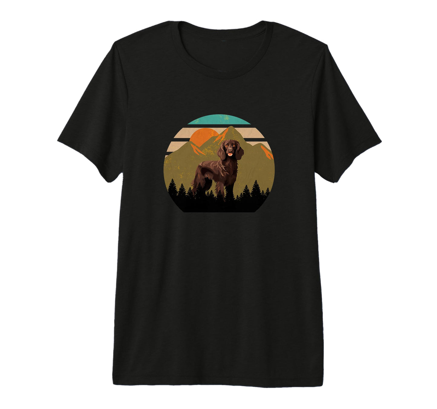 Boykin Dog Sunset Distressed Hiking Gift T-Shirt - Graphic Print Men Women - T-Shirt, Sweatshirt, Hoodie