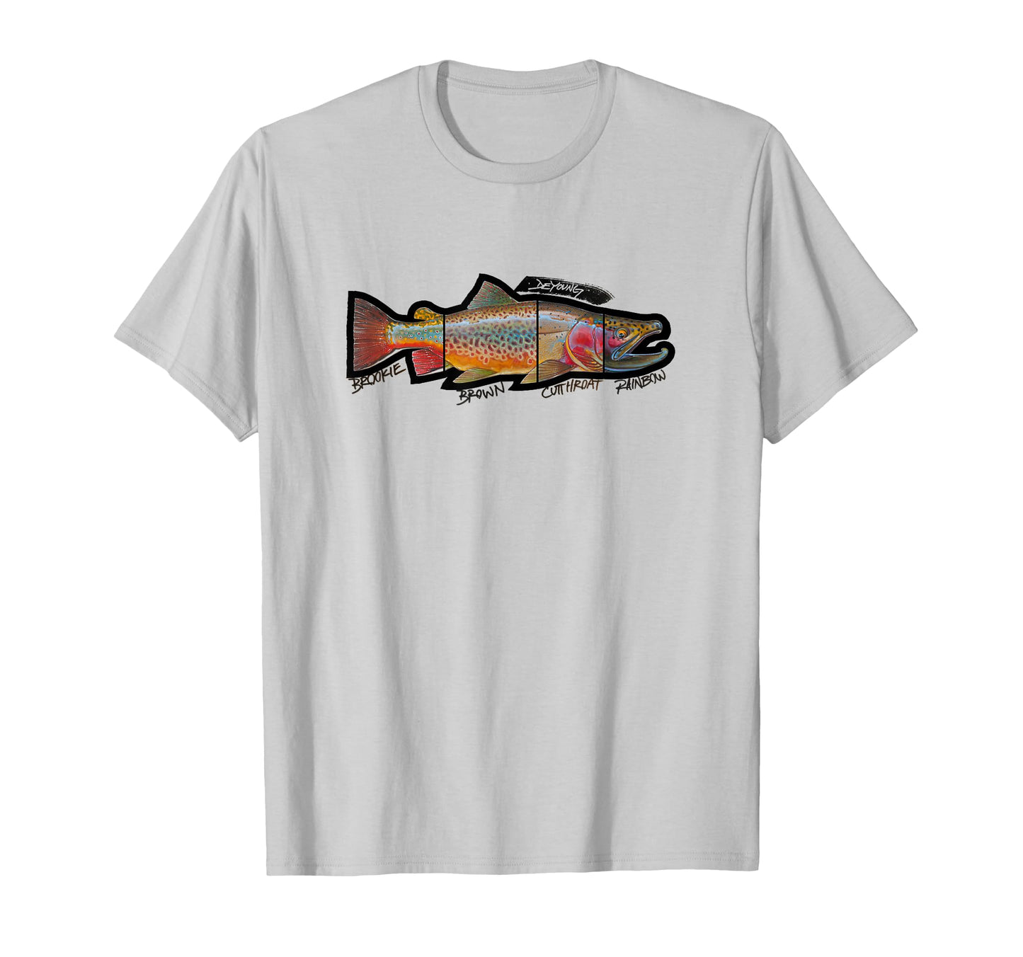 Rainbow Cutthroat Brown Brook Trout T-Shirt - Minimalist Print for Adults - T-Shirt, Sweatshirt, Hoodie