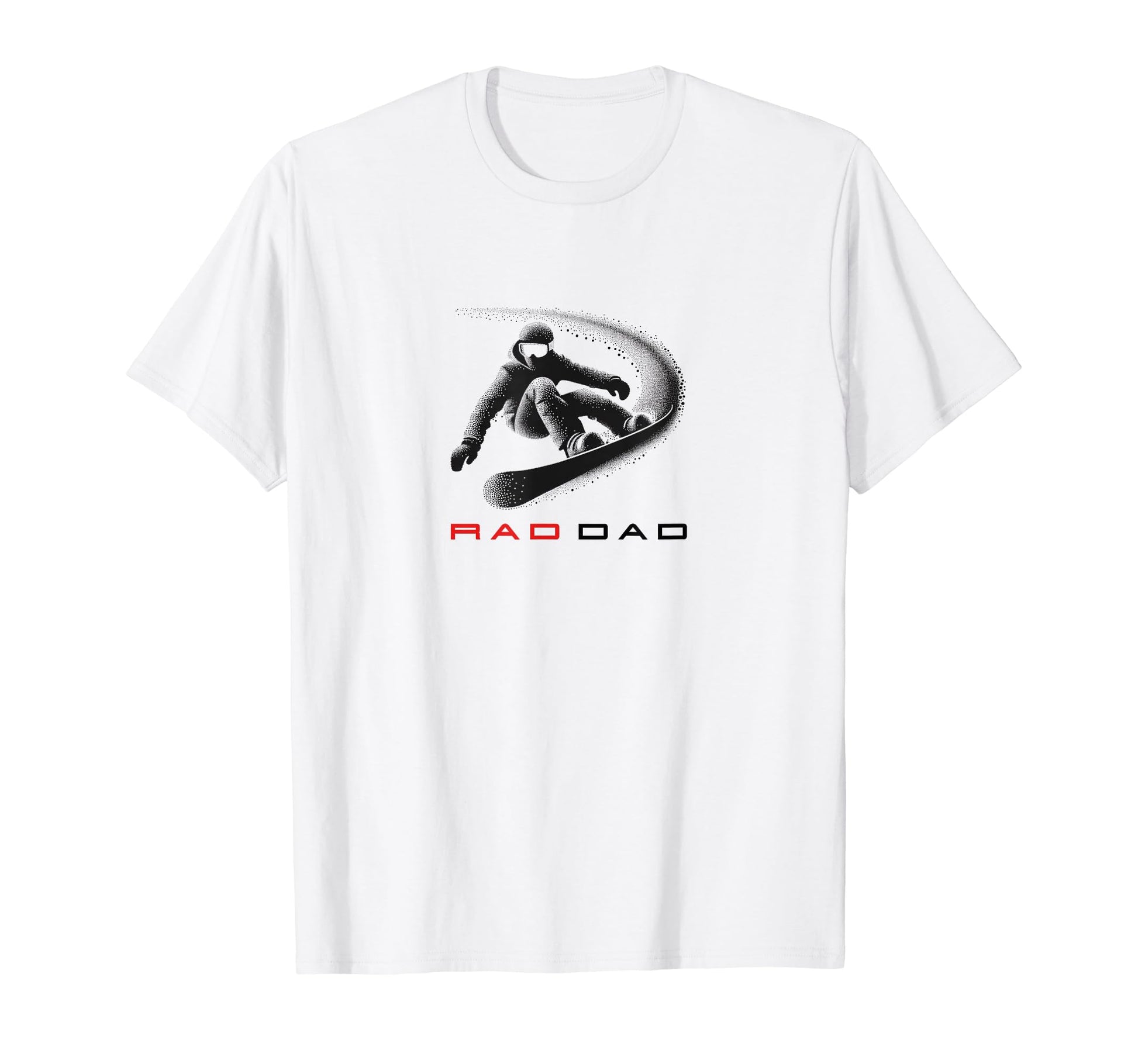 Rad Dad Snowboarder Unique Particle Dot T-Shirt - Unique Graphic Men Women - T-Shirt, Sweatshirt, Hoodie
