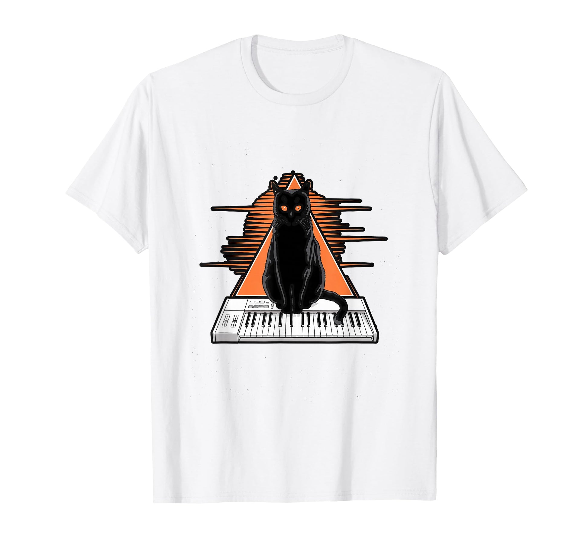 Electronic Synthesizer Musician Cat T-Shirt - Minimalist Print for Adults - T-Shirt, Sweatshirt, Hoodie
