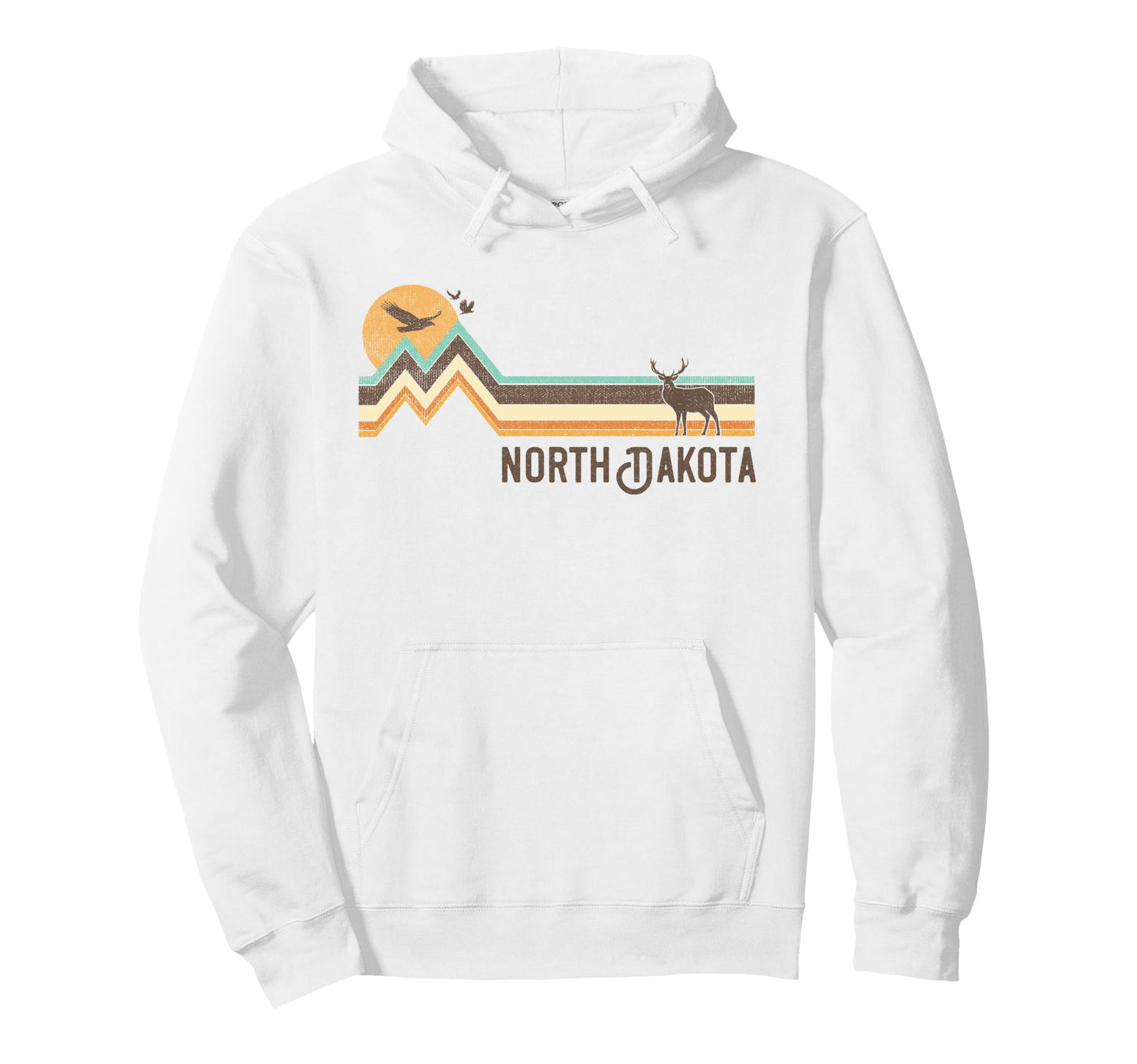 North Dakota 70S 80S Nature Hoodie - Custom Art Print Unisex - T-Shirt, Sweatshirt, Hoodie