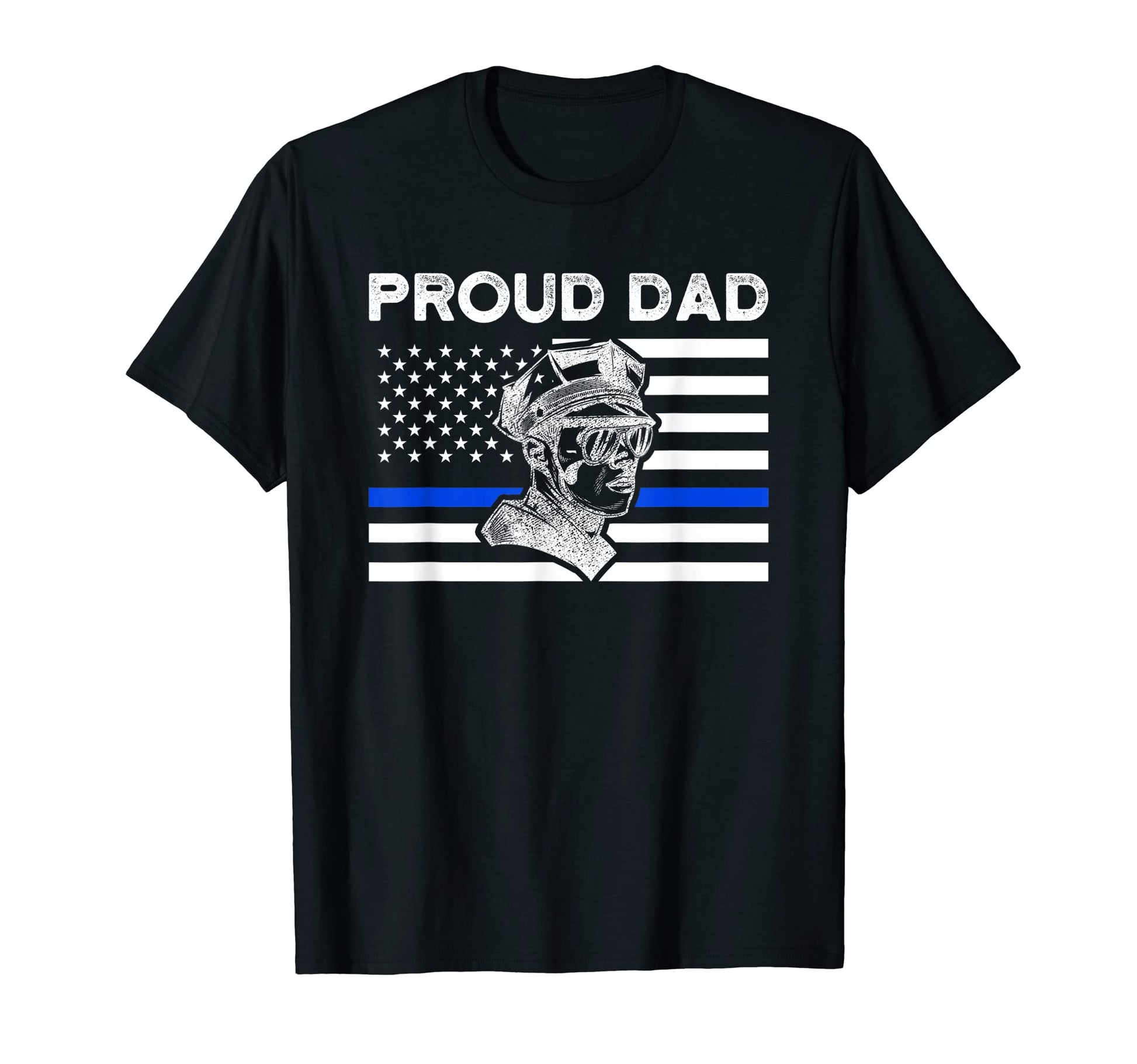 Proud Dad Cop Dad American Flag T-Shirt - Unique Graphic for Adults - T-Shirt, Sweatshirt, Hoodie