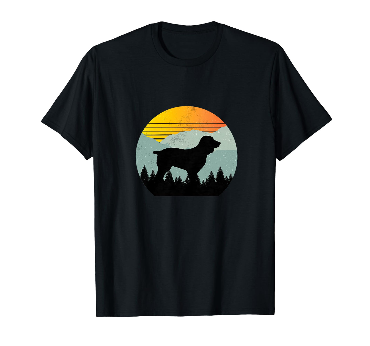 Boykin Dog Sunset Distressed Hiking Gift T-Shirt - Novelty Apparel Unisex - T-Shirt, Sweatshirt, Hoodie