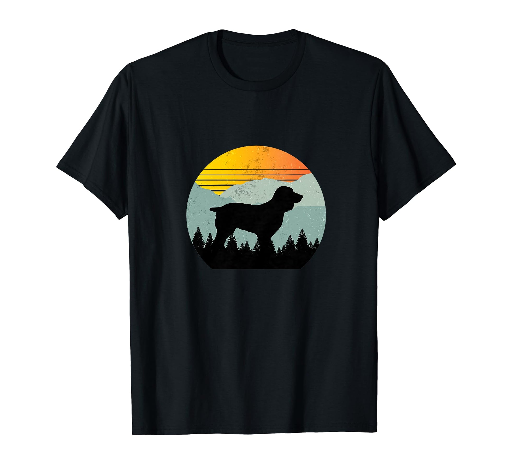 Boykin Dog Sunset Distressed Hiking Gift T-Shirt - Novelty Apparel Unisex - T-Shirt, Sweatshirt, Hoodie