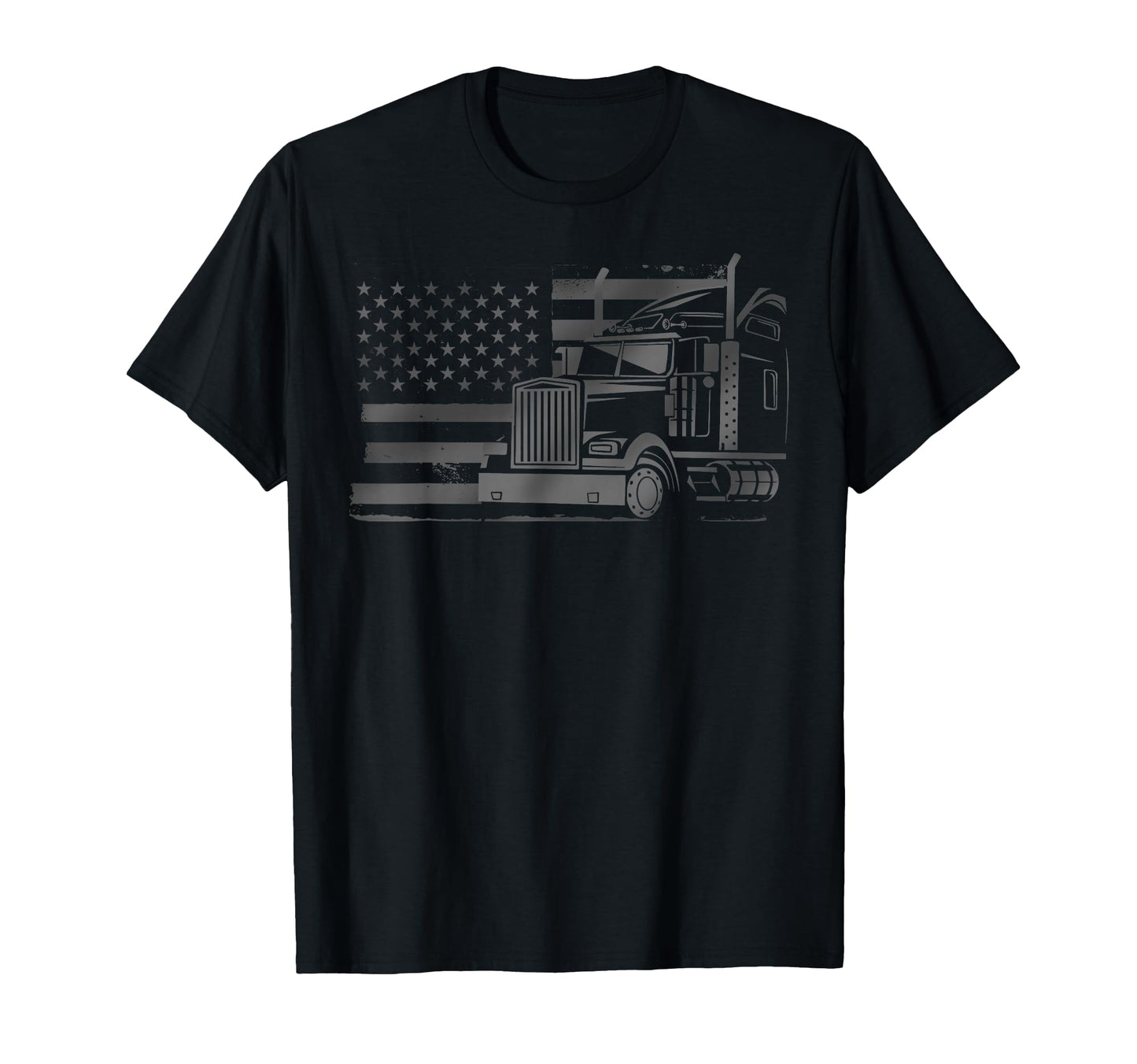 American Flag Semi Truck Driver 18 T-Shirt - Graphic Print Men Women - T-Shirt, Sweatshirt, Hoodie