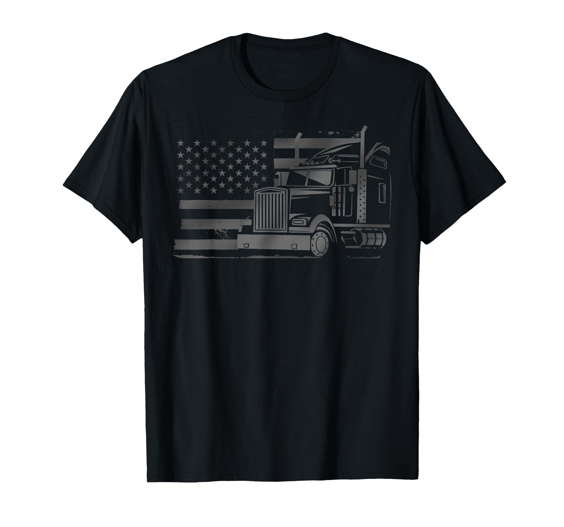 American Flag Semi Truck Driver 18 T-Shirt - Graphic Print Men Women - T-Shirt, Sweatshirt, Hoodie