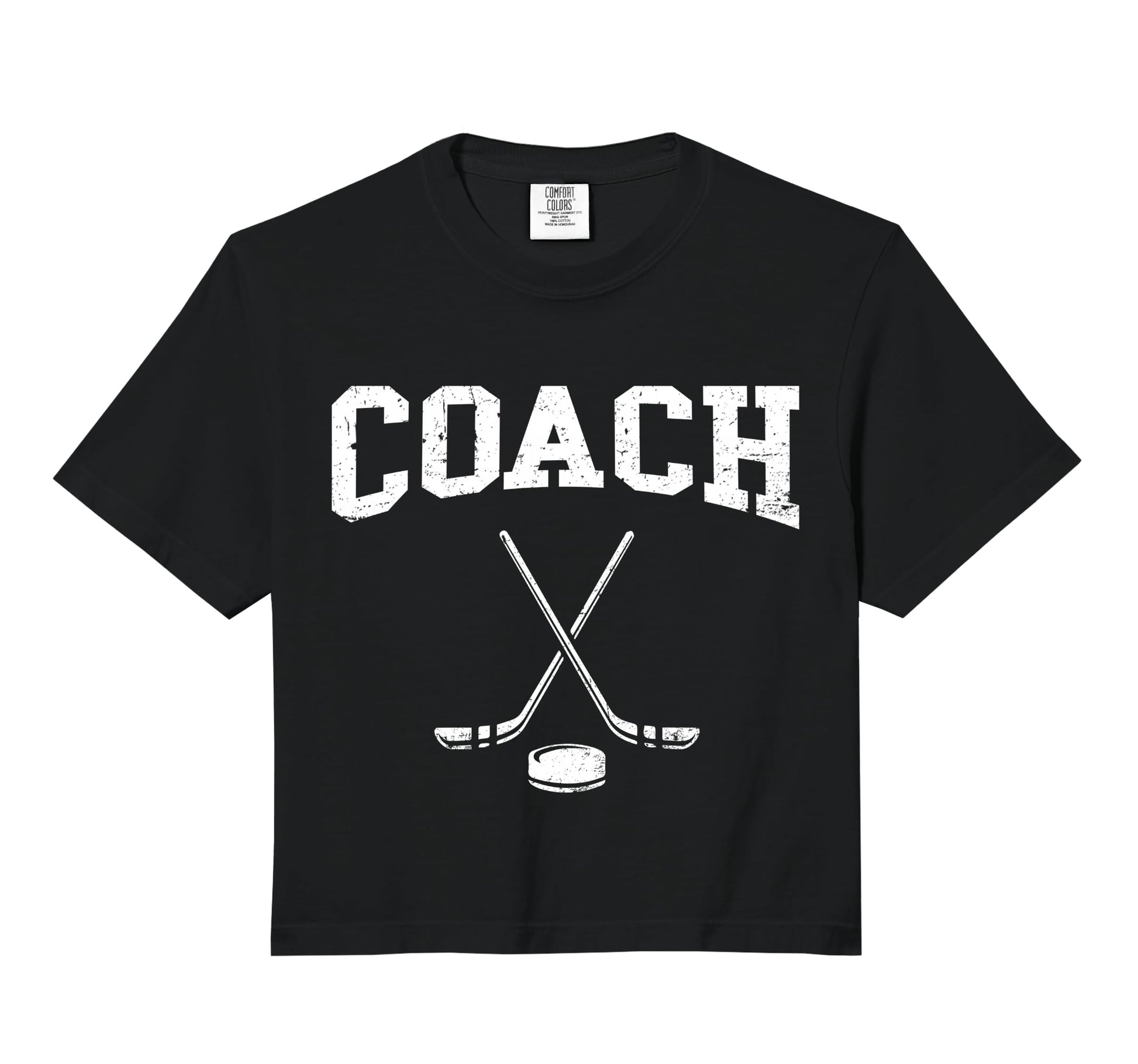 Hockey Coach Comfort Colors Crop Hoodie - Custom Art Print Men Women - T-Shirt, Sweatshirt, Hoodie