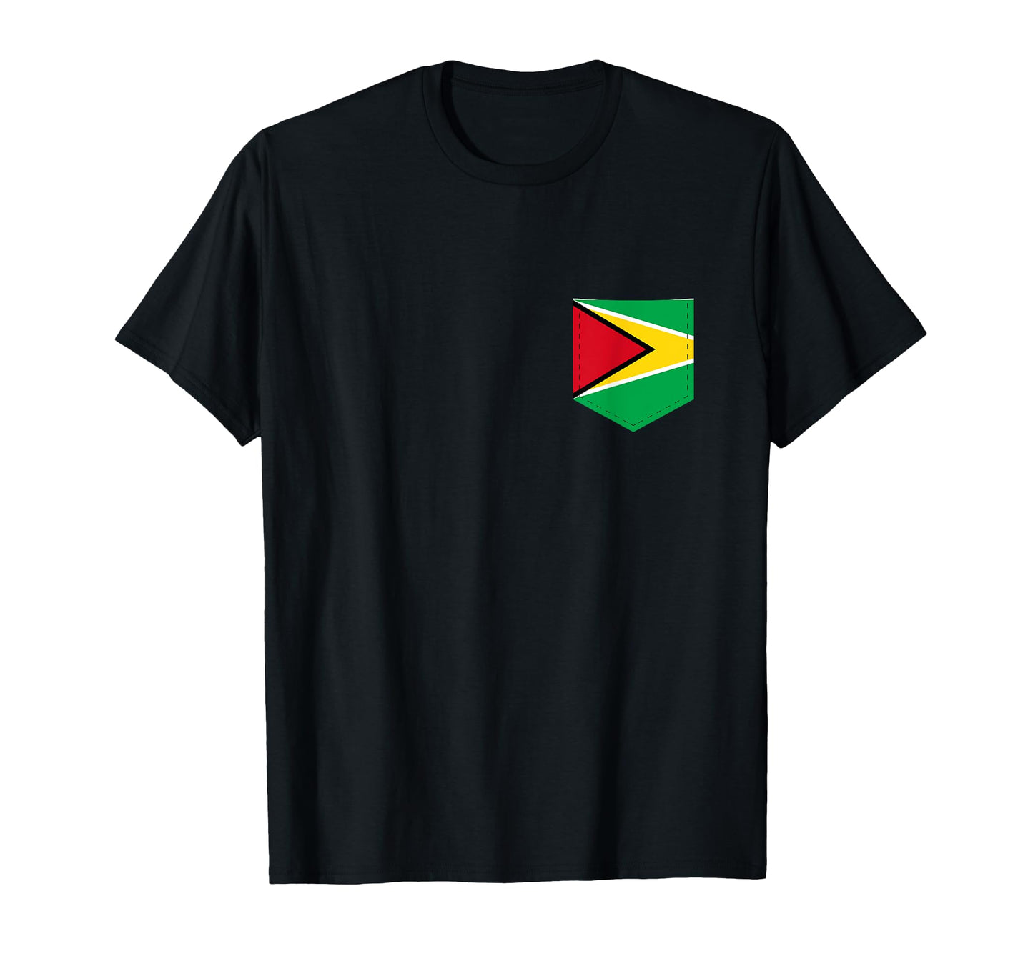Guyana Flag Printed Guyanese Flag Pocket T-Shirt - Custom Art Print Unisex - T-Shirt, Sweatshirt, Hoodie