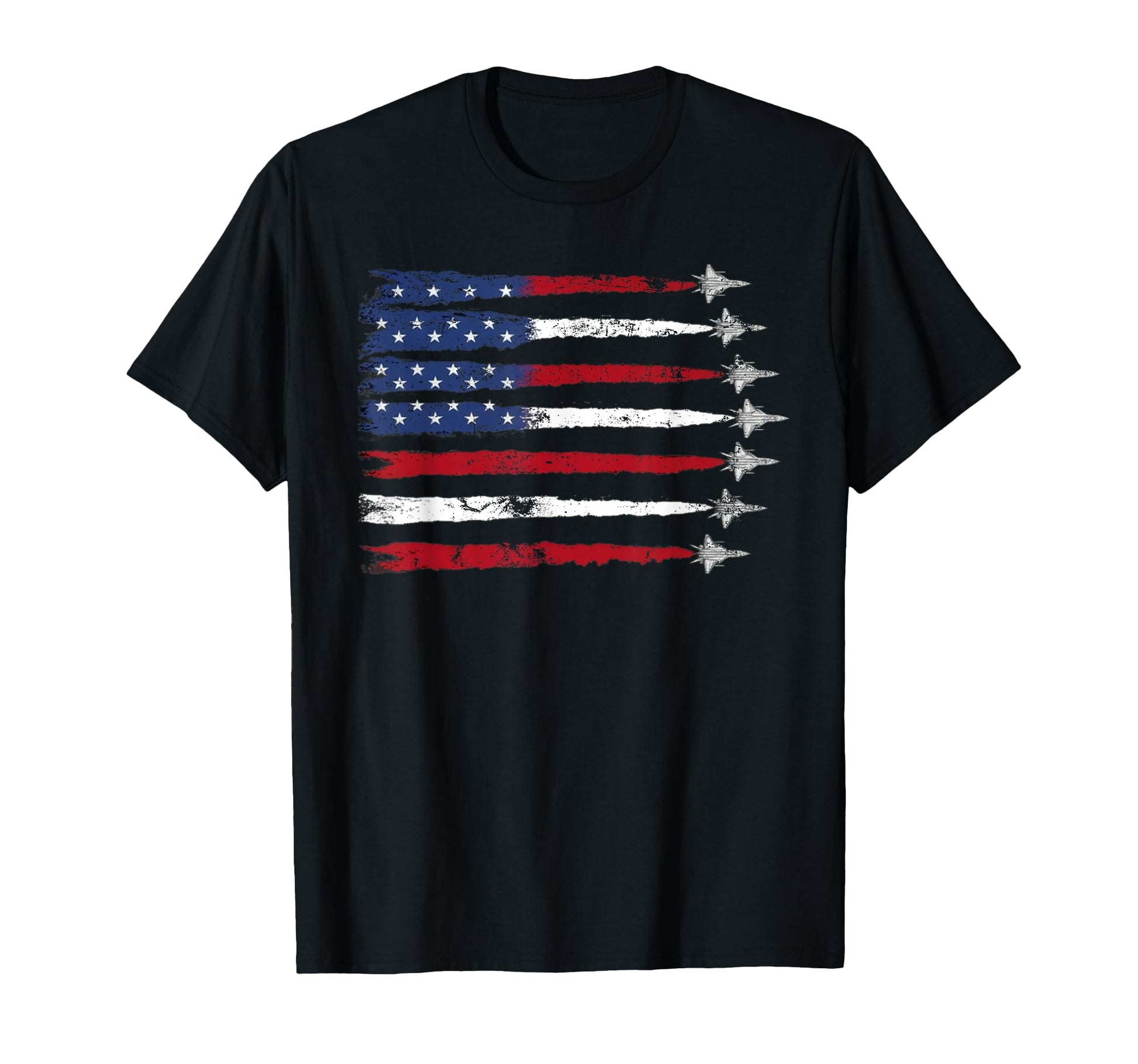 Patriotic Fighter Jet American Flag T-Shirt - Custom Art Print Men Women - T-Shirt, Sweatshirt, Hoodie