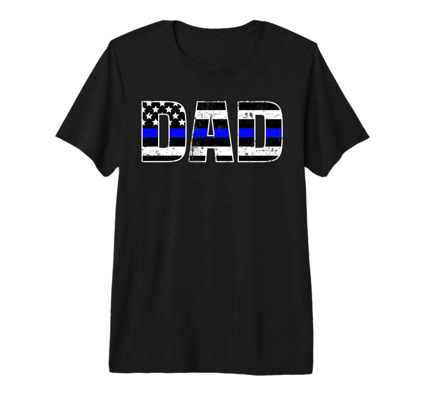 Police Dad Thin Line Blue Daddy Father Tri T-Shirt - Trendy Graphic Unisex - T-Shirt, Sweatshirt, Hoodie