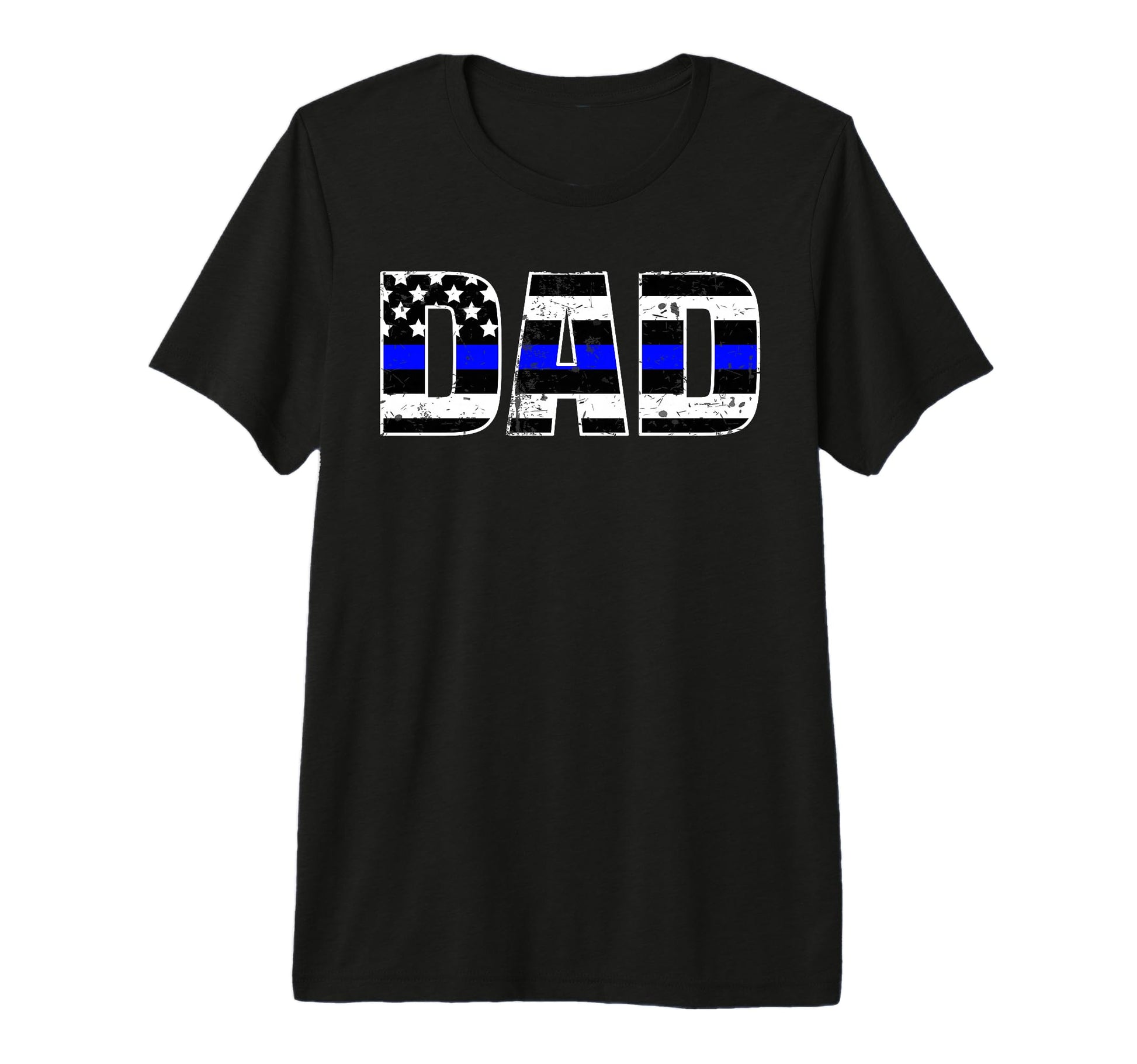 Police Dad Thin Line Blue Daddy Father Tri T-Shirt - Trendy Graphic Unisex - T-Shirt, Sweatshirt, Hoodie