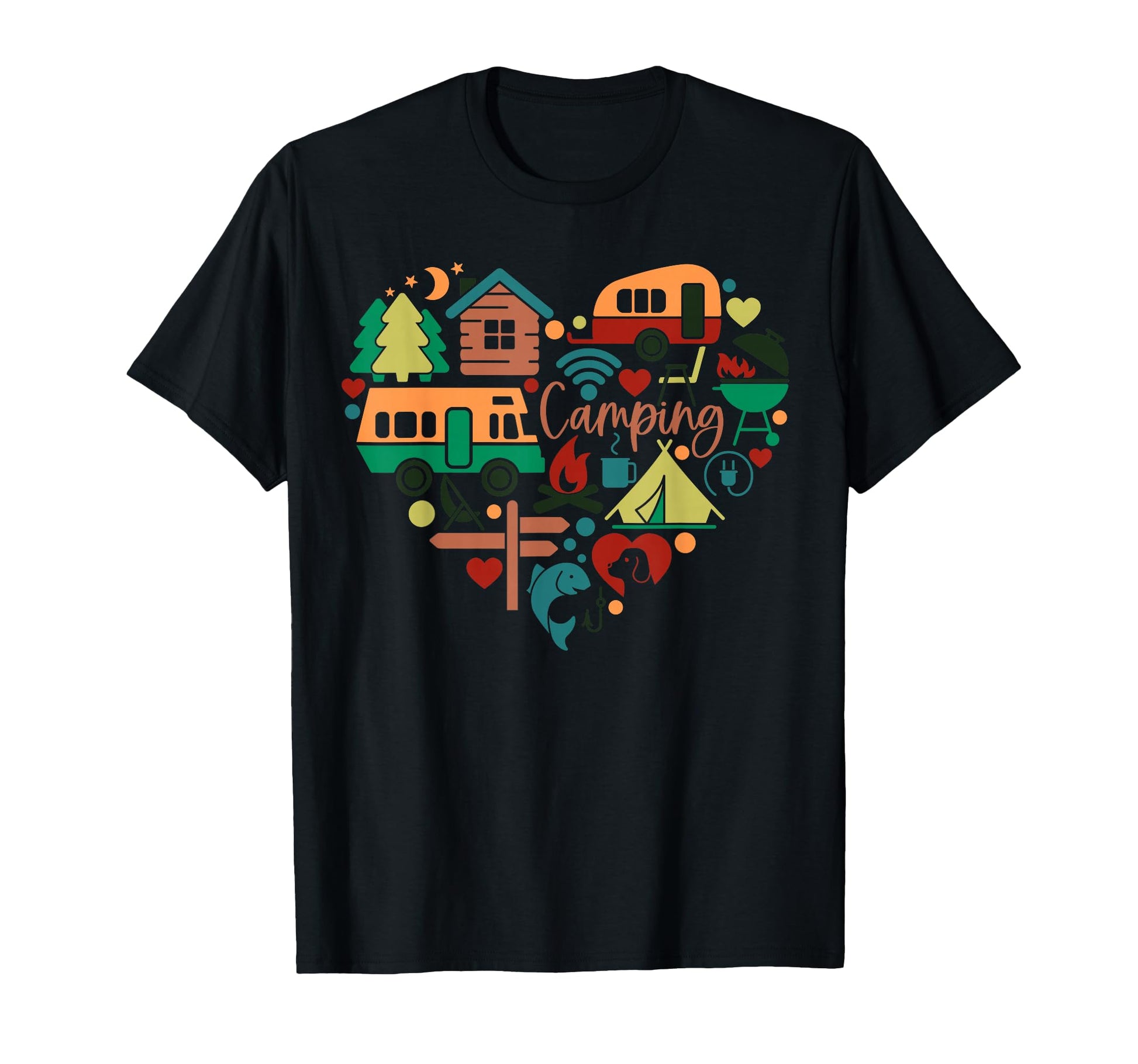 Camper Family Vacation Campfire Camping T-Shirt - Unique Graphic Men Women - T-Shirt, Sweatshirt, Hoodie