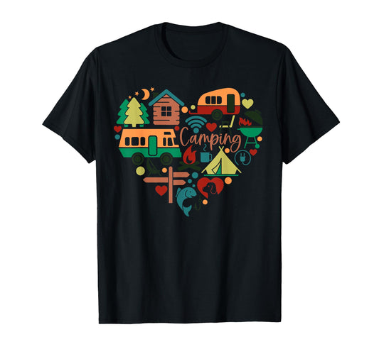 Camper Family Vacation Campfire Camping T-Shirt - Unique Graphic Men Women - T-Shirt, Sweatshirt, Hoodie