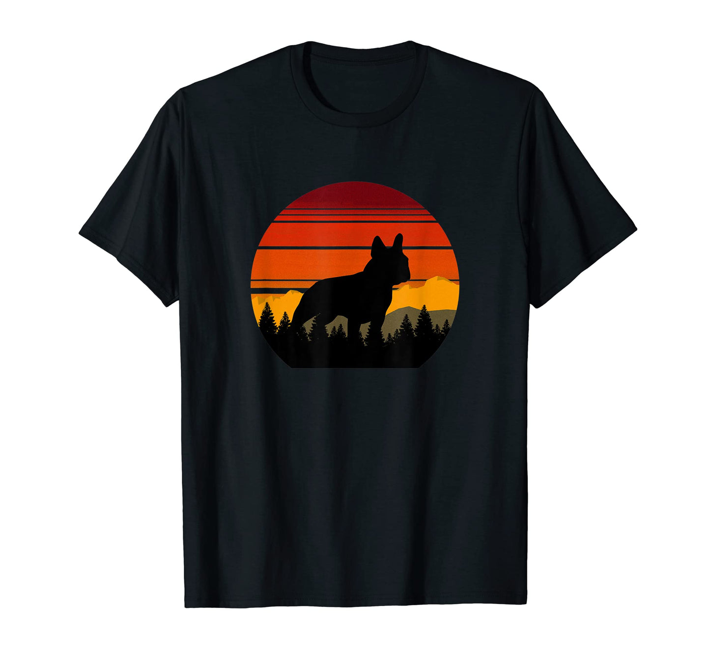 Rugged Camping Sky Forest Frenchie Dog T-Shirt - Unique Graphic for Adults - T-Shirt, Sweatshirt, Hoodie
