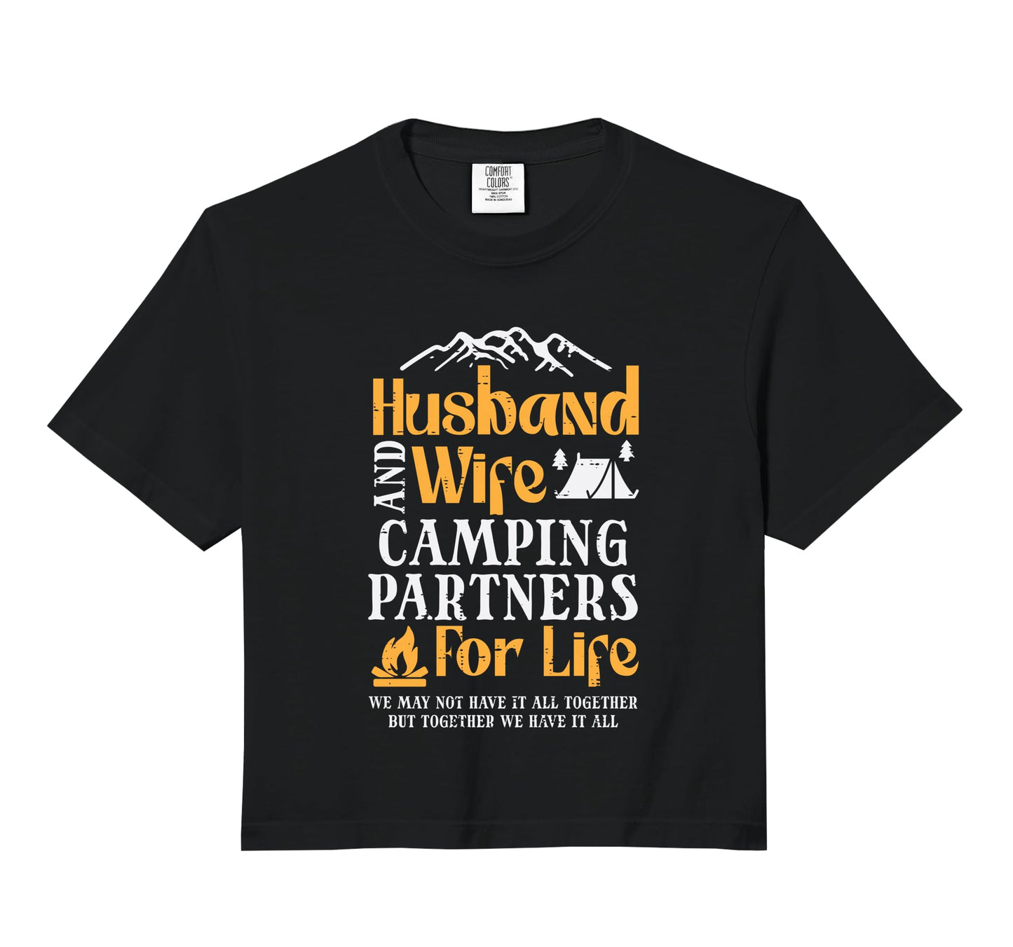 Husband Wife Camping Partners Couple Hoodie - Aesthetic Graphic for Adults - T-Shirt, Sweatshirt, Hoodie