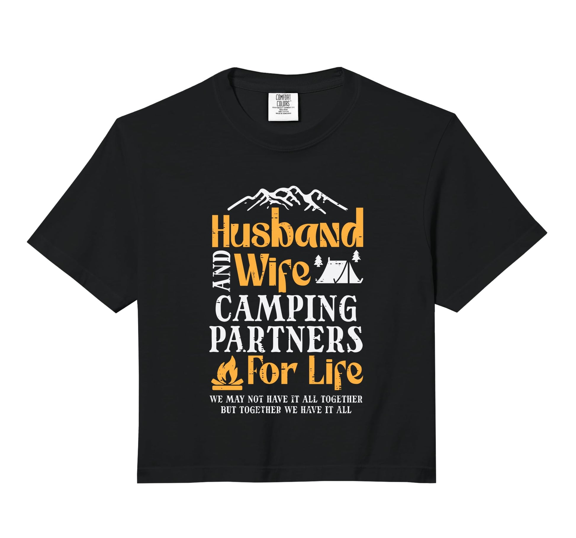 Husband Wife Camping Partners Couple Hoodie - Aesthetic Graphic for Adults - T-Shirt, Sweatshirt, Hoodie