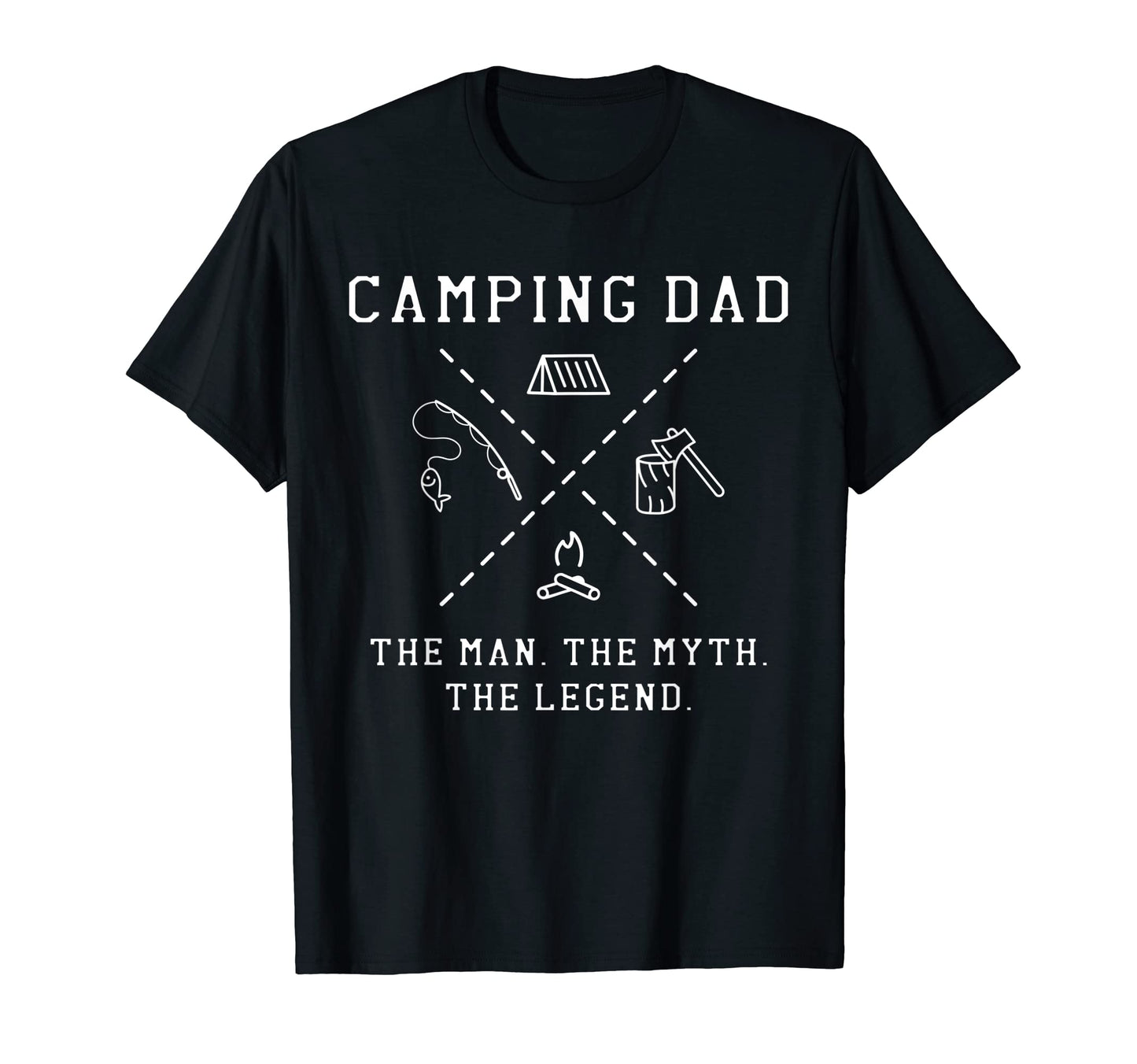 Mens Camping Dad Myth Legend Travel T-Shirt - Graphic Print for Adults - T-Shirt, Sweatshirt, Hoodie