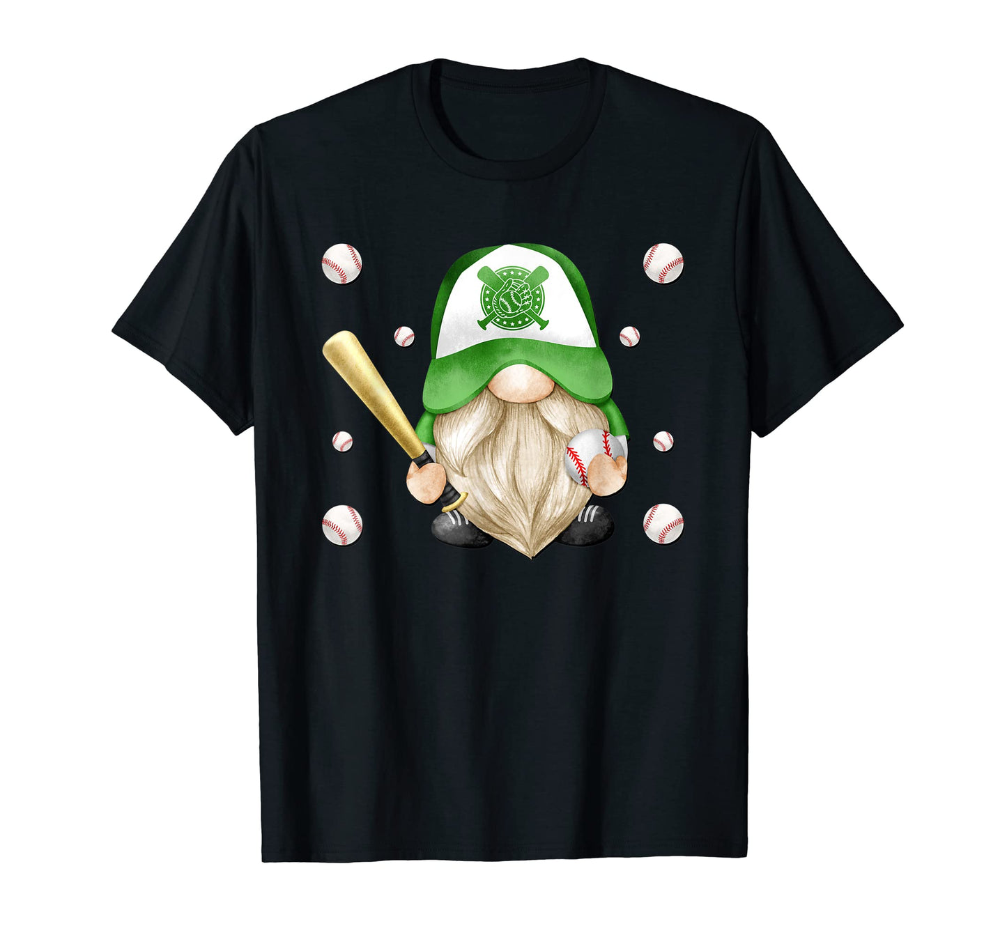 Green Sports Gnome And Baseball Grandpa T-Shirt - Graphic Print Unisex - T-Shirt, Sweatshirt, Hoodie